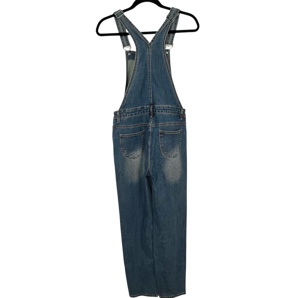 Kidscool Space Denim Bibbed Overalls Stretchy Adjustable Sz 170 Girls - Picture 2 of 4